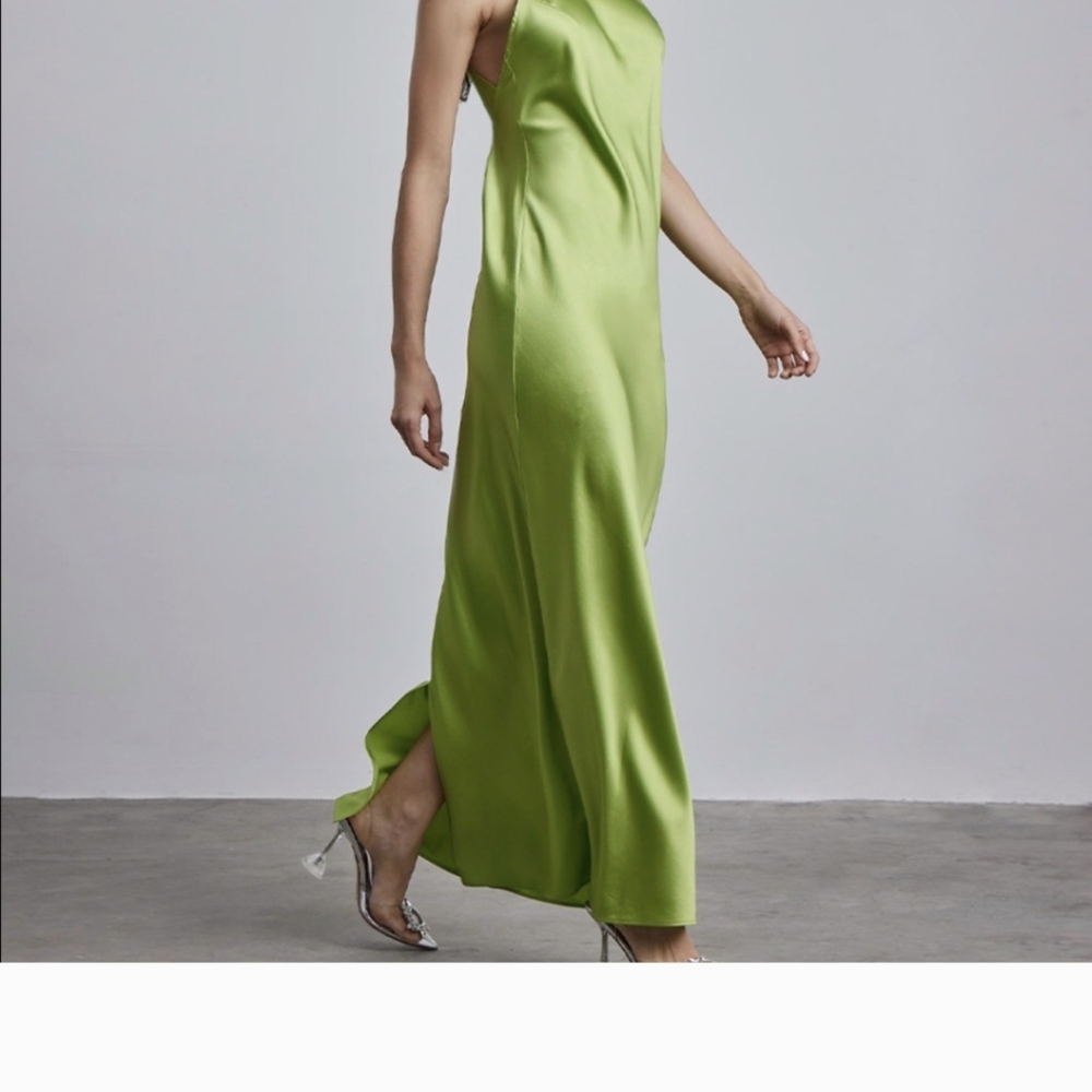 EUC XS Silk Maison halter neck maxi dress - Picture 2 of 10